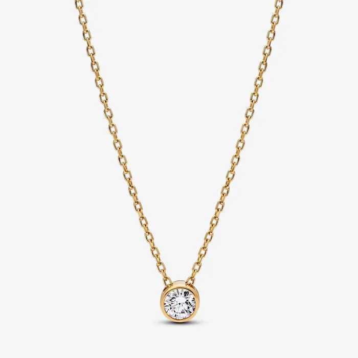 LabGrown Diamond Necklaces Women Pandora Online Era Bezel 14k Gold Labgrown Diamond Pendant Necklace Gold