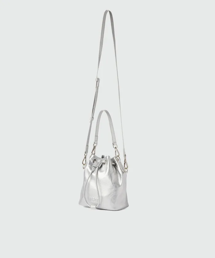 Laminated Crackle FauxLeather Bucket Bag Women MSGM Shoulder And Crossbody Bags