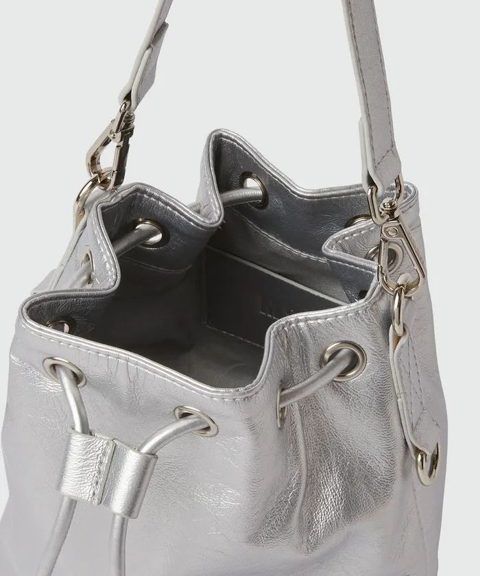 Laminated Crackle FauxLeather Bucket Bag Women MSGM Shoulder And Crossbody Bags