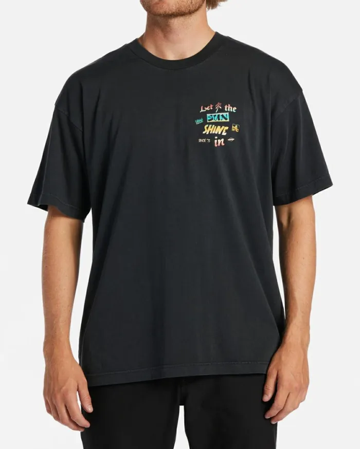 Let It Shine TShirt Washed Black Men Billabong TShirts
