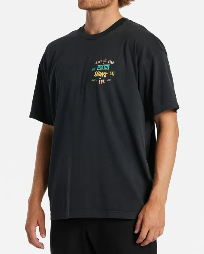 Let It Shine TShirt Washed Black Men Billabong TShirts