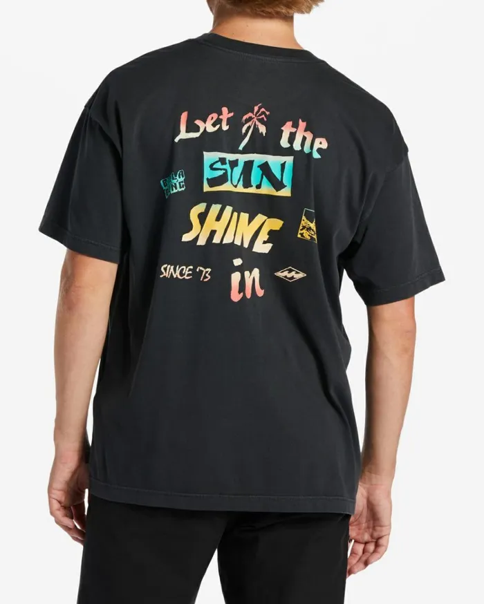Let It Shine TShirt Washed Black Men Billabong TShirts