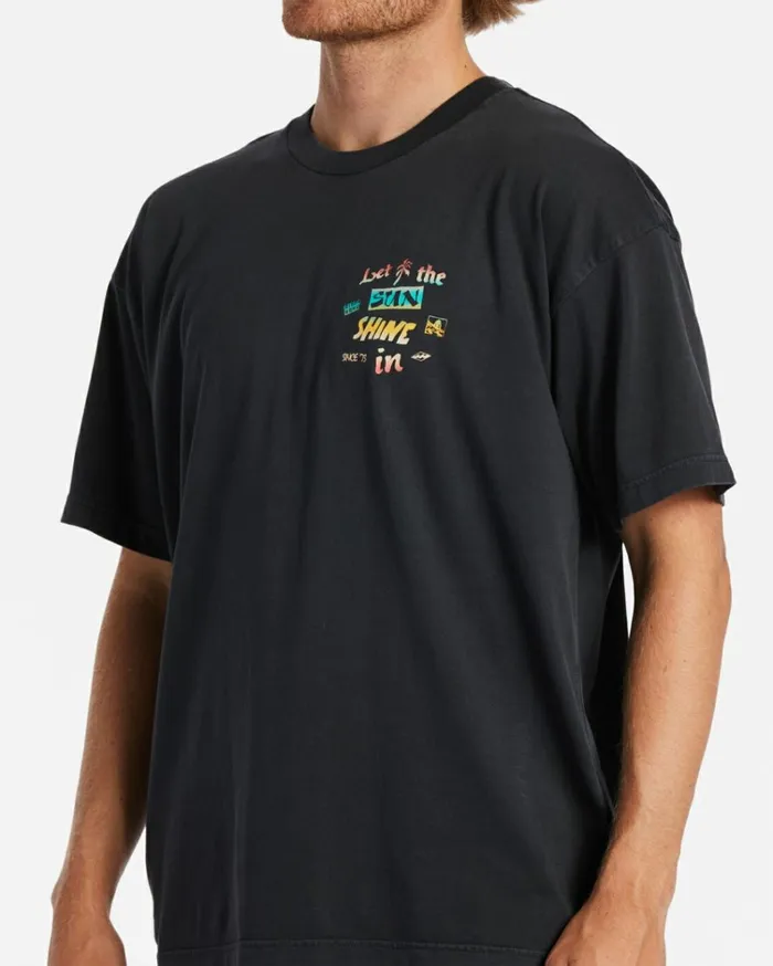 Let It Shine TShirt Washed Black Men Billabong TShirts