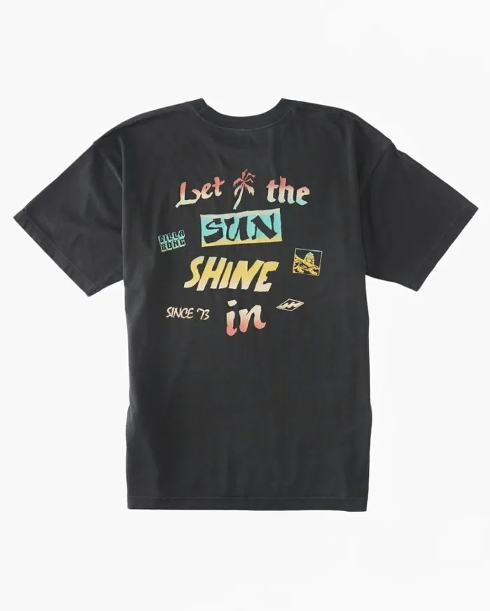Let It Shine TShirt Washed Black Men Billabong TShirts
