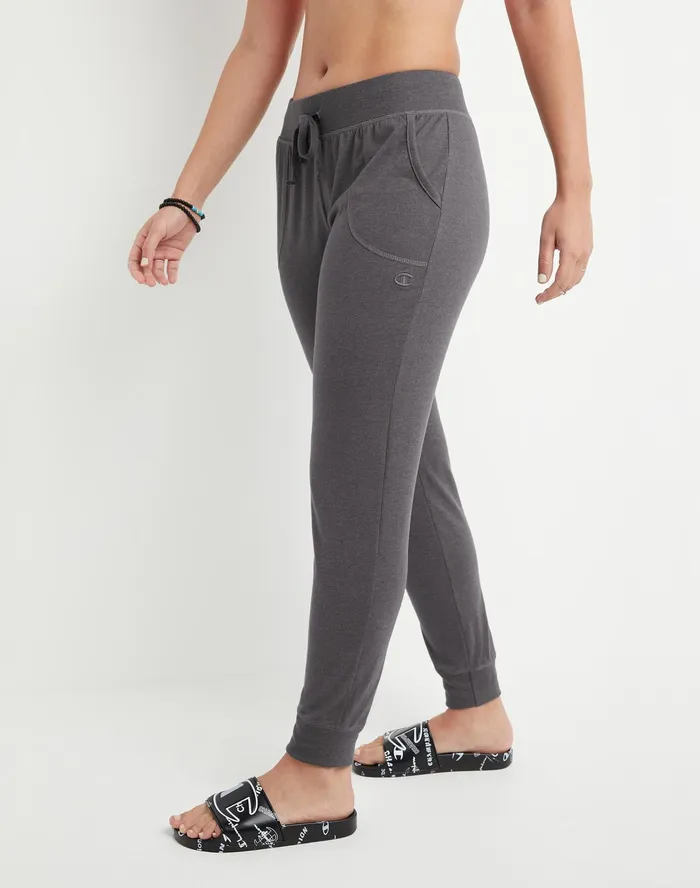 Lightweight Lounge Joggers C Logo 29034 Granite Heather Women Champion Pants