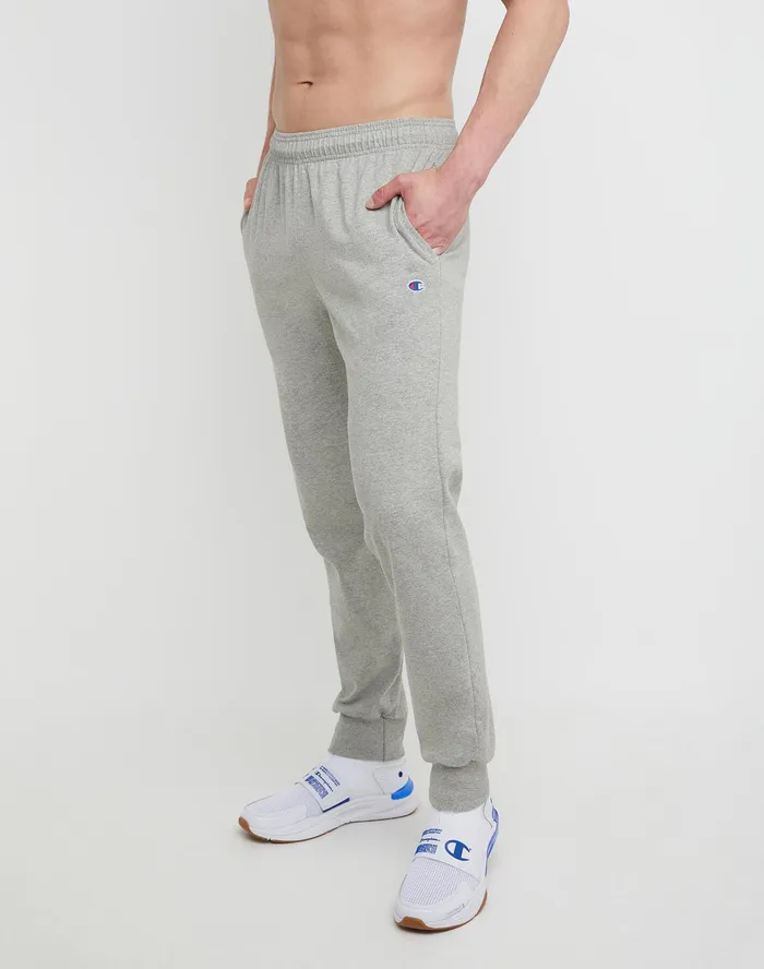 Lightweight Lounge Joggers C Logo 31034 Oxford Grey Men Champion Pants and Joggers
