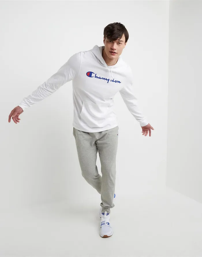 Lightweight Lounge Joggers C Logo 31034 Oxford Grey Men Champion Pants and Joggers
