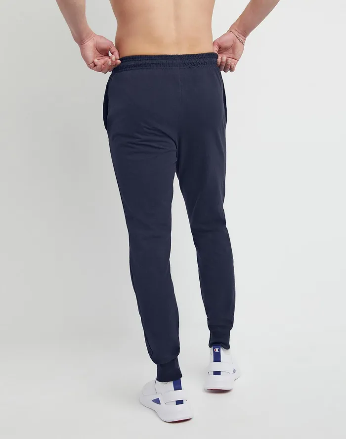 Lightweight Lounge Joggers Script Logo 31034 Navy Men Champion Pants and Joggers