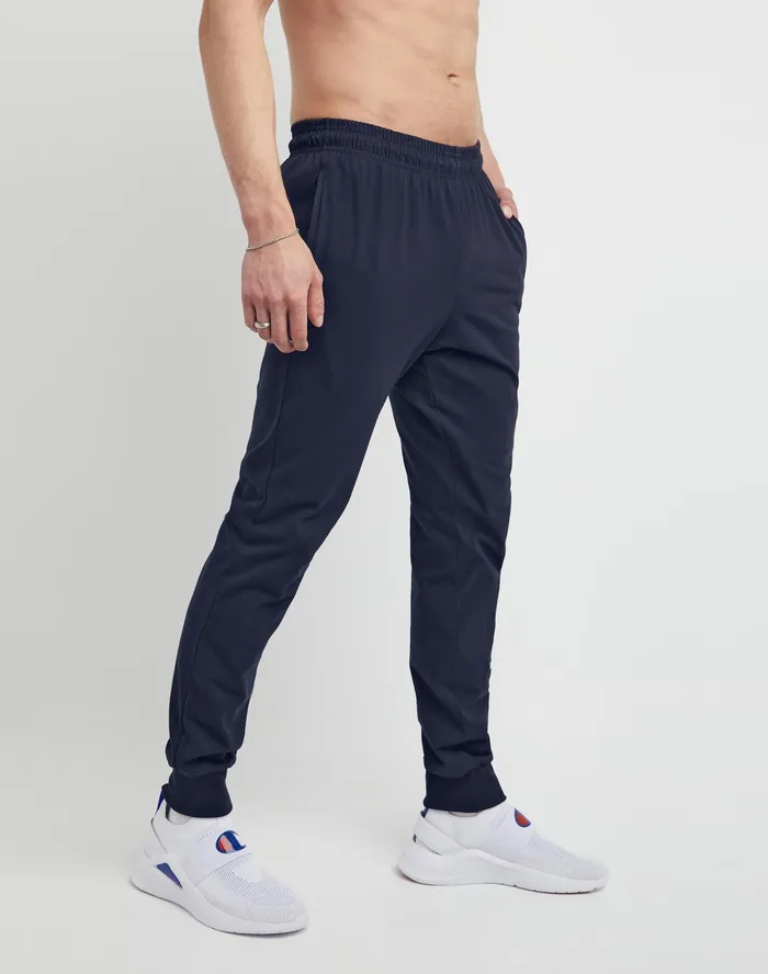 Lightweight Lounge Joggers Script Logo 31034 Navy Men Champion Pants and Joggers