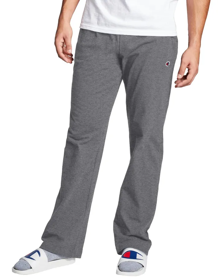 Lightweight Lounge Pants OpenHem C Logo 325034 Granite Heather Men Champion Pants and Joggers