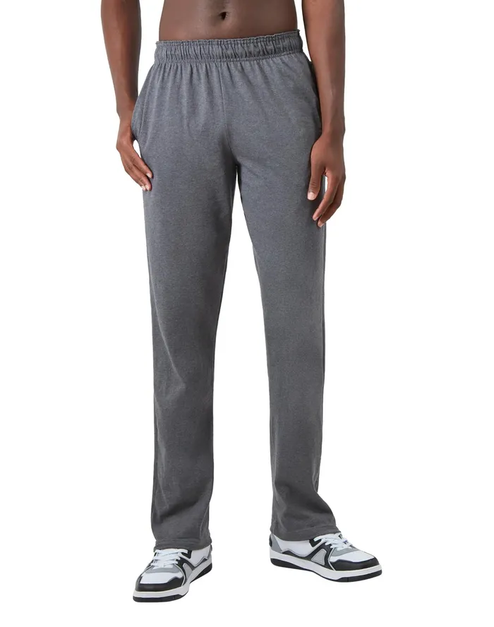Lightweight Lounge Pants OpenHem C Logo 325034 Granite Heather Men Champion Pants and Joggers