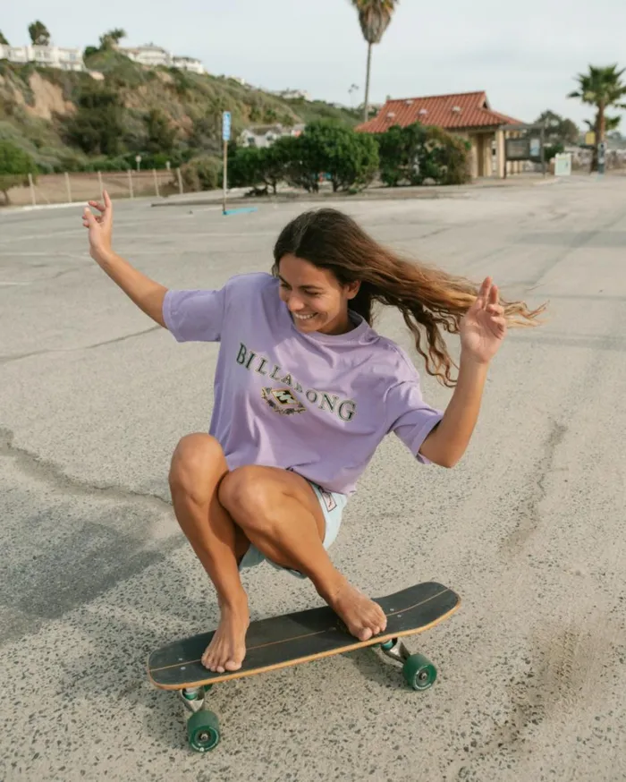 Lilac Throwback Tee TShirt Lilac Breeze Women Billabong Graphic Tees and Tanks