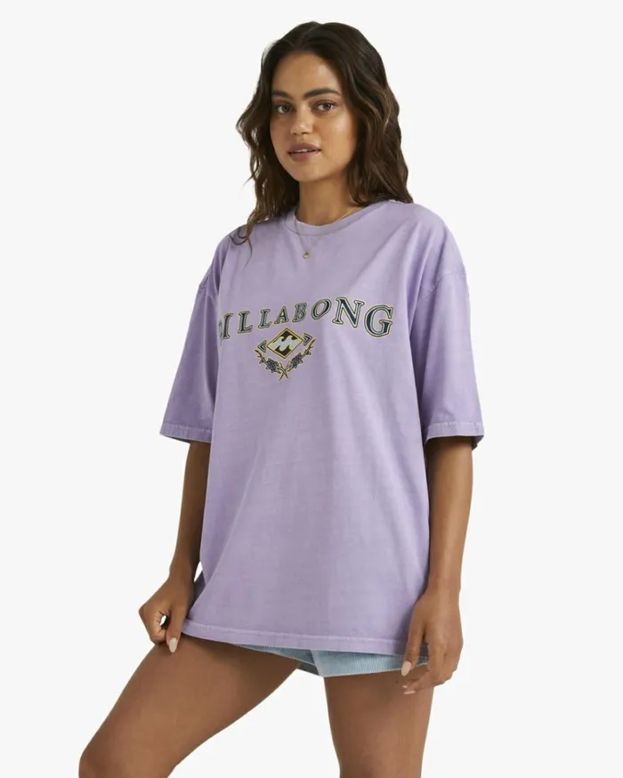 Lilac Throwback Tee TShirt Lilac Breeze Women Billabong Graphic Tees and Tanks