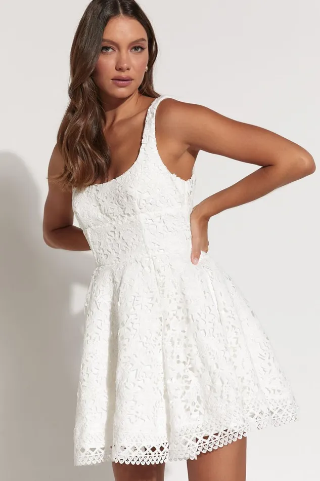 Lilia Mini Dress 8211 Corset Scoop Neck Fit And Flare Dress In White Women Showpo Dresses Lilia Mini Dress 8211 Corset Scoop Neck Fit And Flare Dress In White Women Showpo Dresses