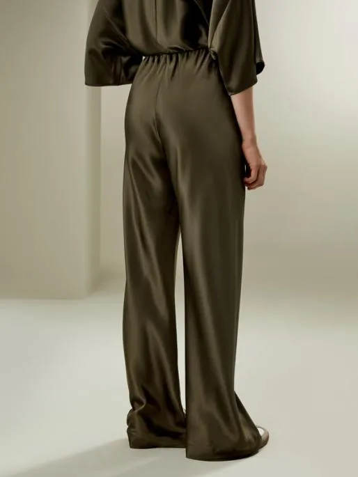 Lilysilk 32MM DoubleFaced Silk Charmeuse Bias Cut Pants Women Bottoms