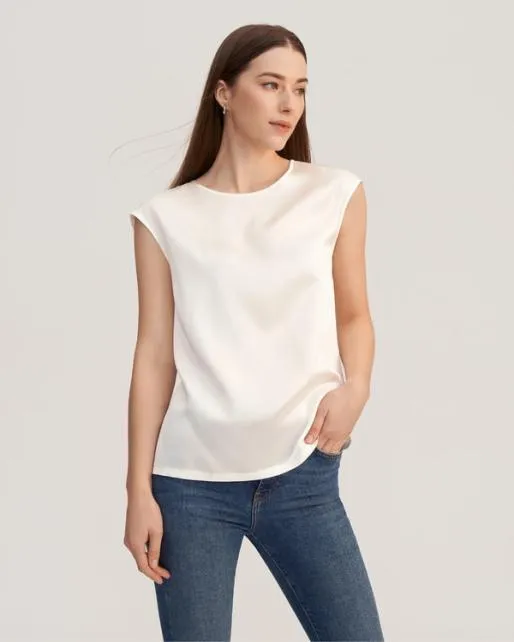 Lilysilk Basic Casual Sleeveless Silk Tee With OEKO Certification Women Tops