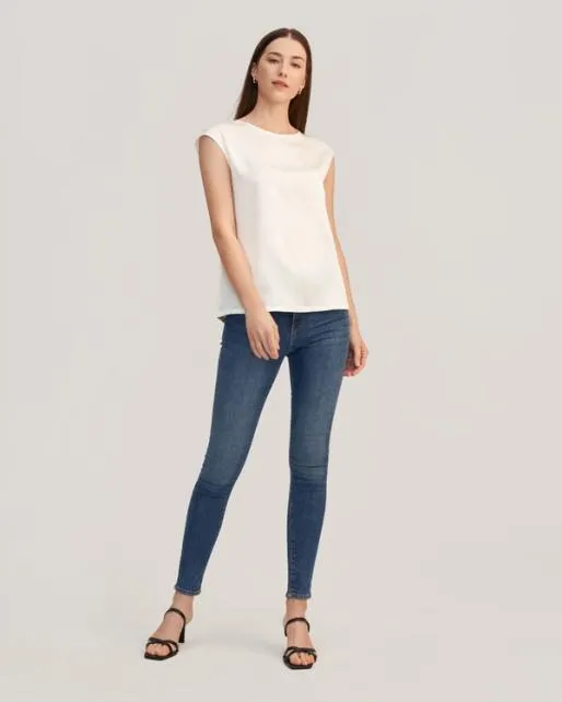 Lilysilk Basic Casual Sleeveless Silk Tee With OEKO Certification Women Tops