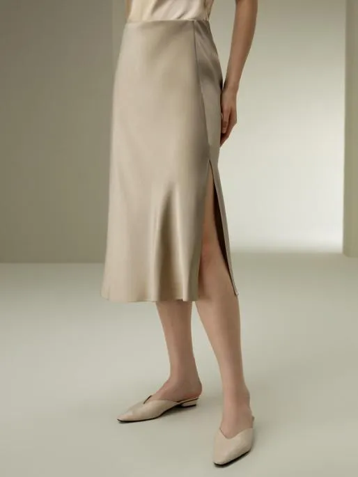 Lilysilk Biascut Silk Midi Skirt Women Bottoms
