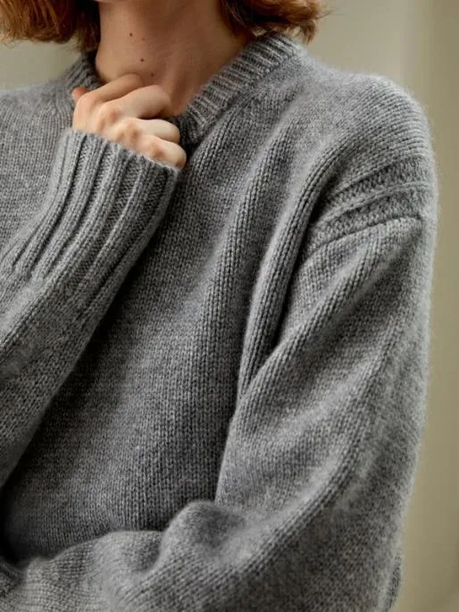 Lilysilk Boxy Fit Crewneck Cashmere Sweater Women Knitwear