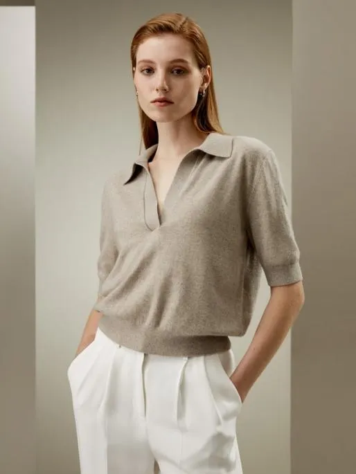Lilysilk Cashmere Polo Neck Sweater Women Knitwear