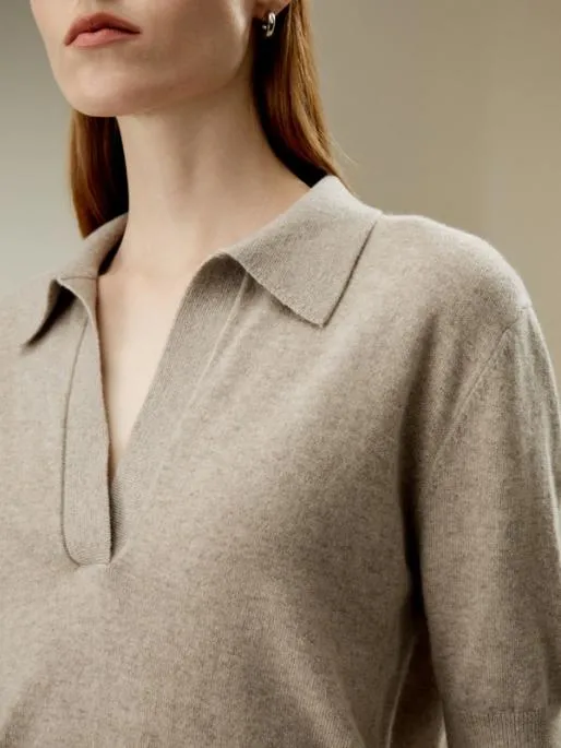 Lilysilk Cashmere Polo Neck Sweater Women Knitwear