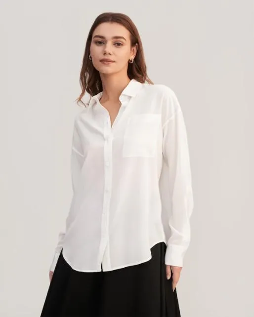 Lilysilk Casual Drop Shoulders Oversize Silk Shirt Women Women Blouses Shirts