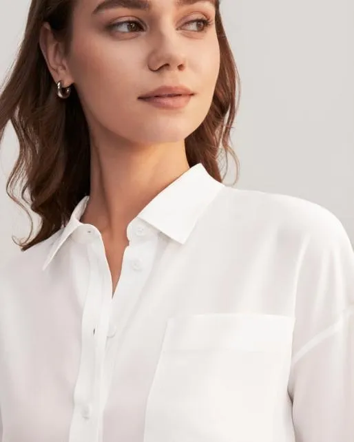 Lilysilk Casual Drop Shoulders Oversize Silk Shirt Women Women Blouses Shirts