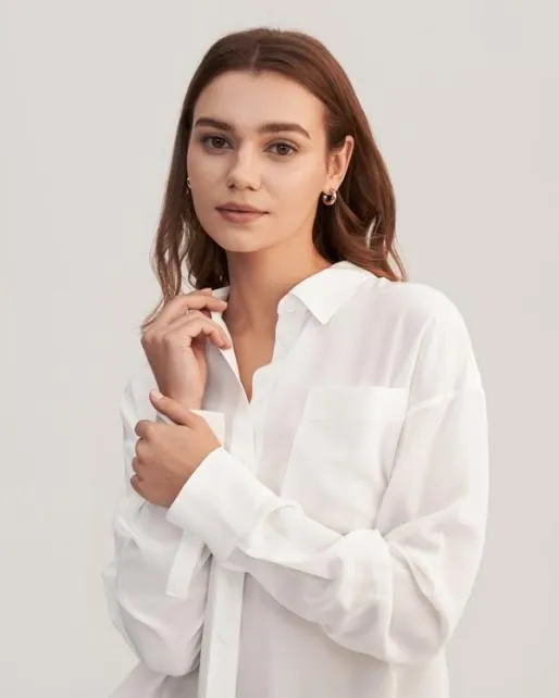 Lilysilk Casual Drop Shoulders Oversize Silk Shirt Women Women Blouses Shirts
