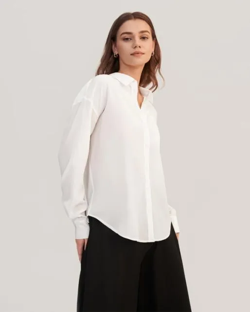 Lilysilk Casual Drop Shoulders Oversize Silk Shirt Women Women Blouses Shirts