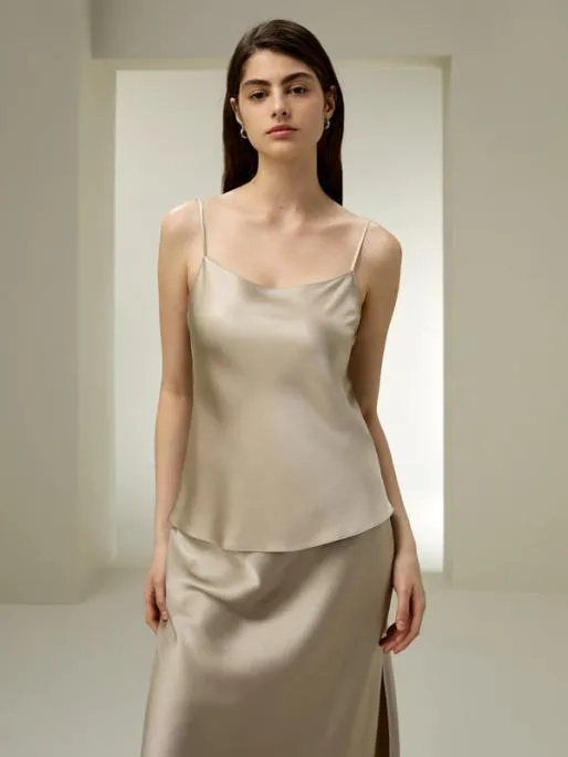 Lilysilk DoubleFaced Silk Charmeuse Camisole With Adjustable Straps Women Tops
