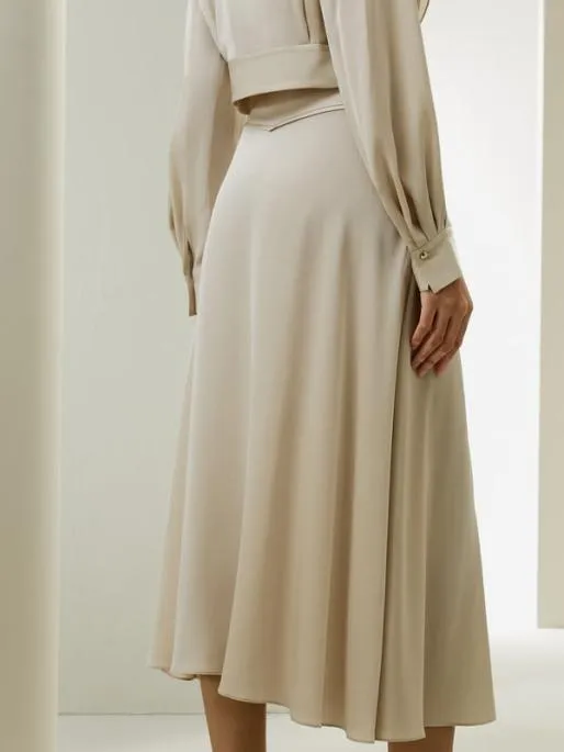 Lilysilk Flowy Aline Midi Skirt With Gridle Women Bottoms