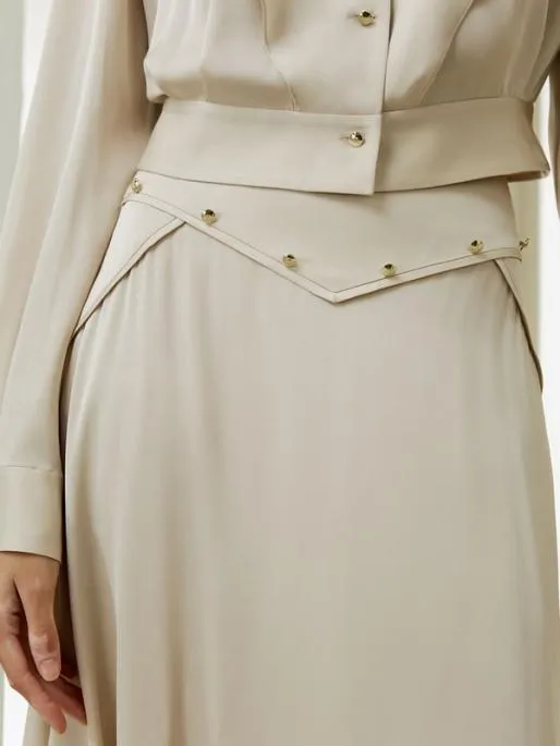 Lilysilk Flowy Aline Midi Skirt With Gridle Women Bottoms