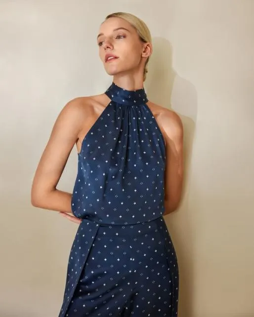 Lilysilk Halter Neck Silk Pine Shirt Women Tops