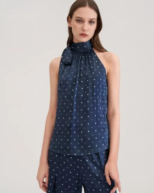 Lilysilk Halter Neck Silk Pine Shirt Women Tops