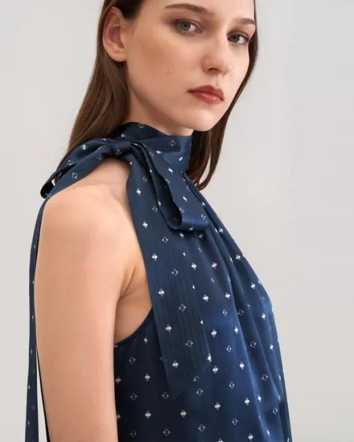 Lilysilk Halter Neck Silk Pine Shirt Women Tops