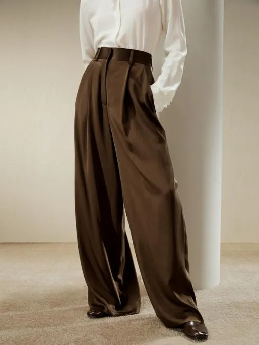 Lilysilk HighWaisted Wide Leg Dense Silk Pants Women Essentials