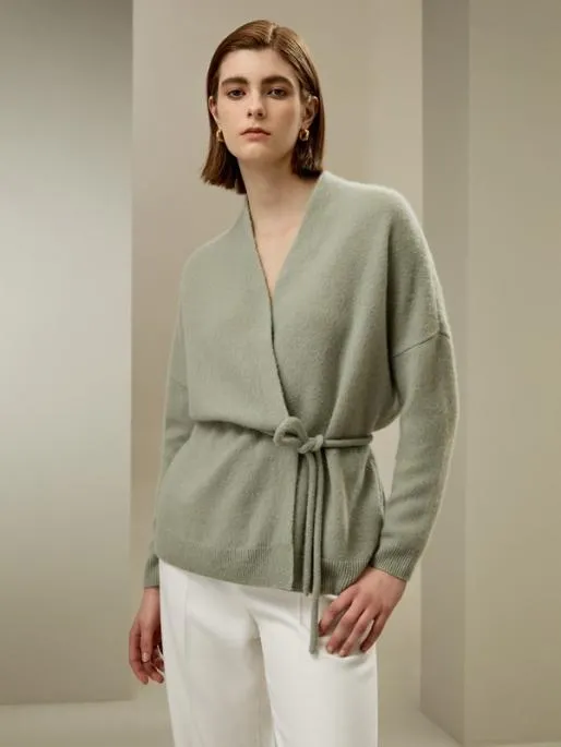 Lilysilk Lounge Cashmere Wrap Cardigan Women Knitwear
