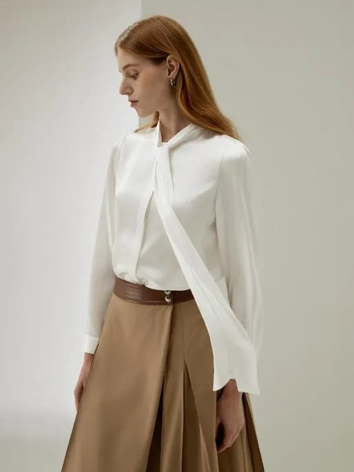 Lilysilk Natural Fabric Bowtie Neck Womens Silk Blouse Women Blouses Shirts