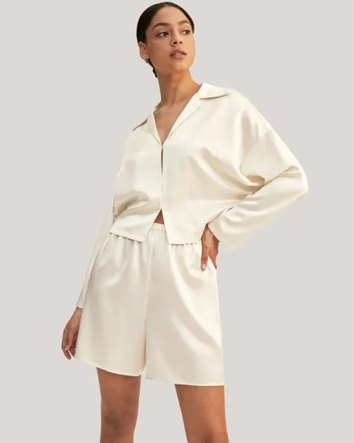 Lilysilk Osmanthus Silk Satin Pullover Pajama Set Women Pajamas