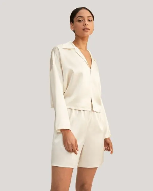 Lilysilk Osmanthus Silk Satin Pullover Pajama Set Women Pajamas