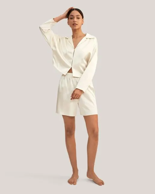 Lilysilk Osmanthus Silk Satin Pullover Pajama Set Women Pajamas