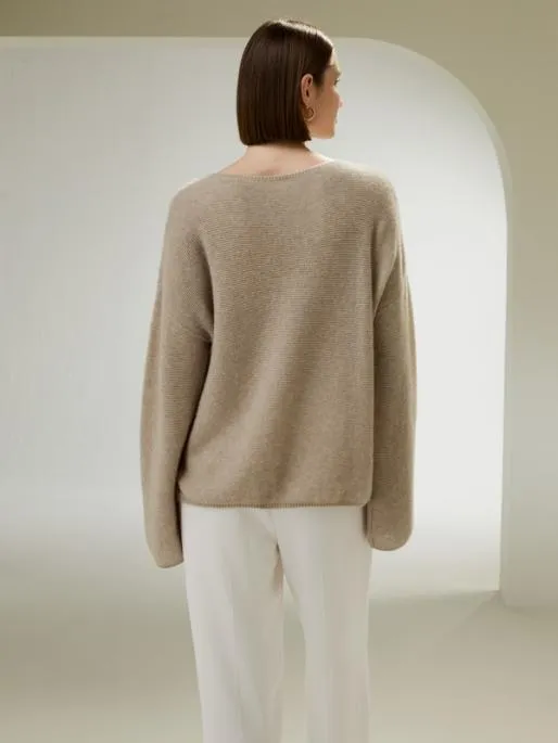 Lilysilk Relaxed Fit DropShoulder Silk Cashmere Blend Sweatshirt Women Knitwear