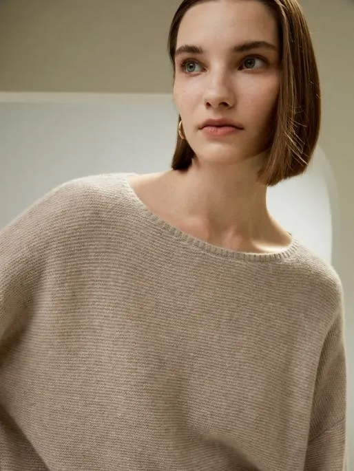 Lilysilk Relaxed Fit DropShoulder Silk Cashmere Blend Sweatshirt Women Knitwear