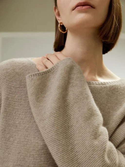 Lilysilk Relaxed Fit DropShoulder Silk Cashmere Blend Sweatshirt Women Knitwear