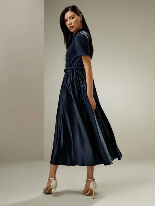 Lilysilk Short Sleeve Silk Shirt Dress With Belt Women Jumpsuits Dresses