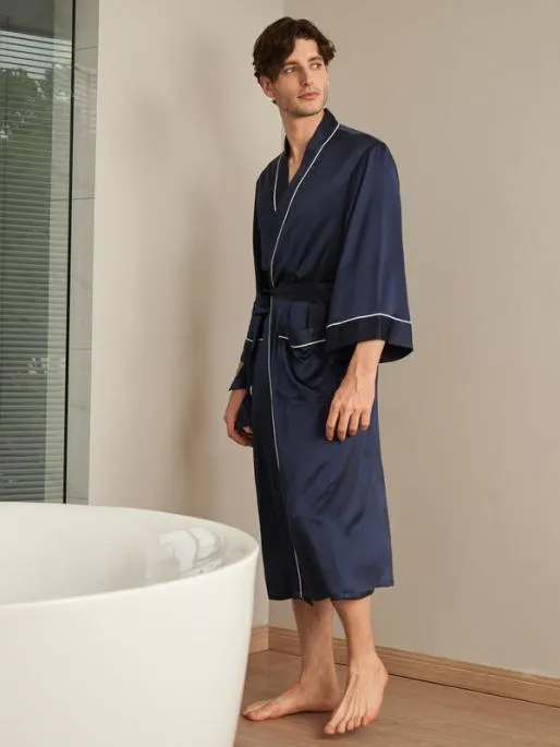 Lilysilk Silk Bathrobe Mens Affordable 100 Silk Loungewear Men Robes