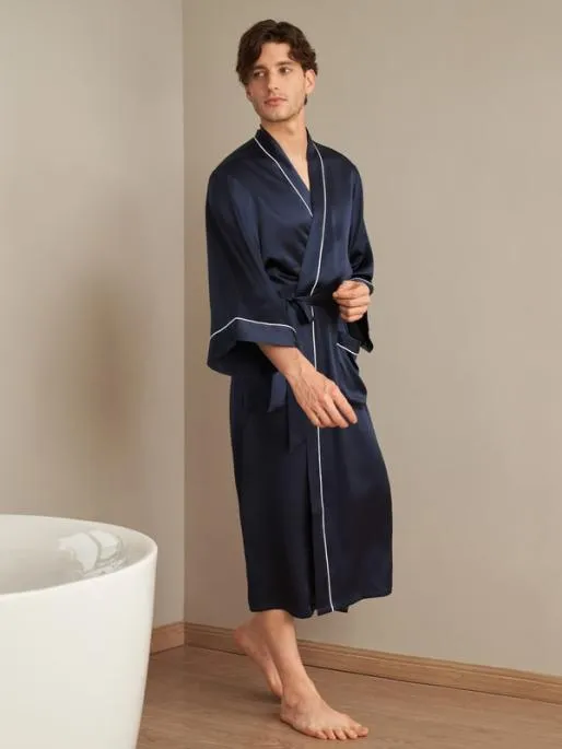 Lilysilk Silk Bathrobe Mens Affordable 100 Silk Loungewear Men Robes
