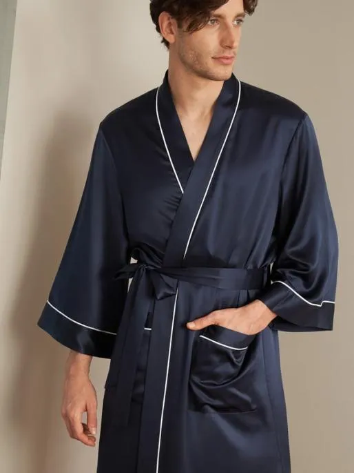 Lilysilk Silk Bathrobe Mens Affordable 100 Silk Loungewear Men Robes