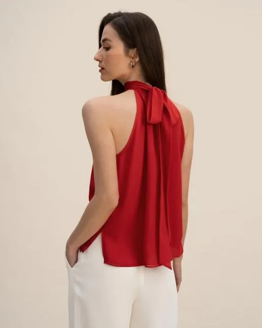 Lilysilk Silk Georgette Halter Neck Top Women Tops