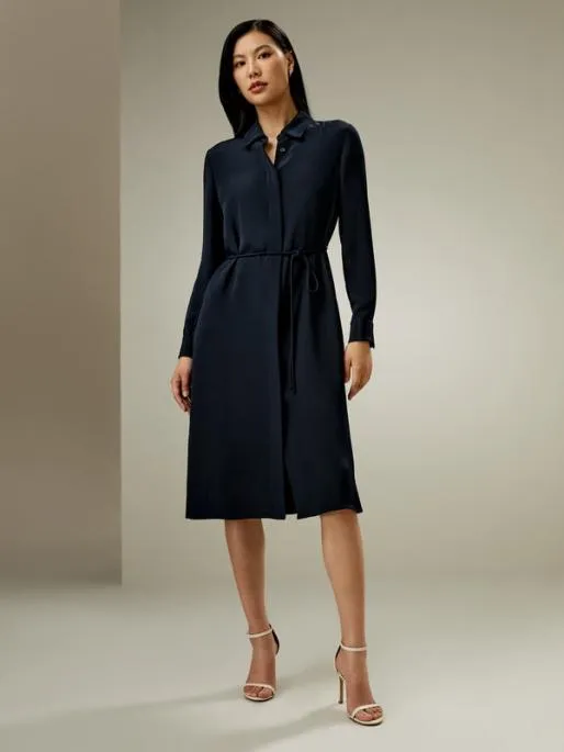 Lilysilk Silk Rope Tie Under Knee Dress Women Jumpsuits Dresses